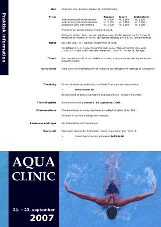 AQUA CLINIC 21. - 23. september 2007