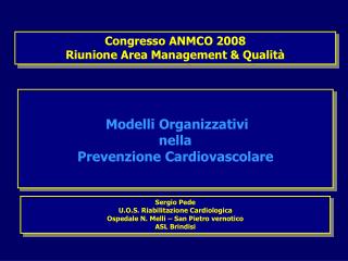 Congresso ANMCO 2008 Riunione Area Management &amp; Qualità