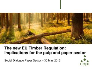 The new EU Timber Regulation: Implications for the pulp and paper sector