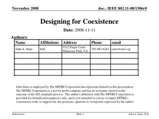 Designing for Coexistence