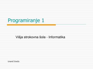 Programiranje 1