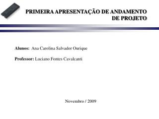 PRIMEIRA APRESENTAÇÃO DE ANDAMENTO DE PROJETO