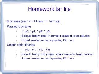 Homework tar file