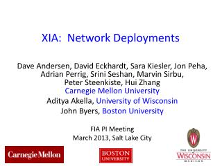XIA: Network Deployments
