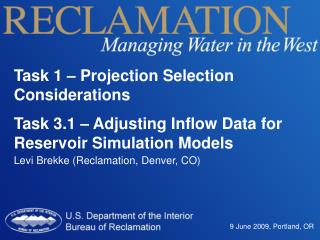 Task 1 – Projection Selection Considerations