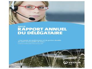 2012 	 SYNTHESE DU RAPPORT ANNUEL DU DELEGATAIRE