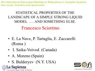 STATISTICAL PROPERTIES OF THE LANDSCAPE OF A SIMPLE STRONG LIQUID MODEL …. AND SOMETHING ELSE.