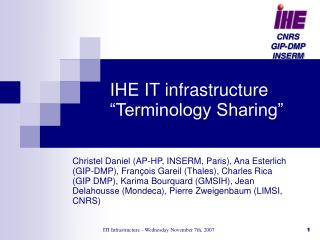 IHE IT infrastructure “Terminology Sharing”