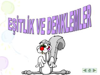 EŞİTLİK VE DENKLEMLER