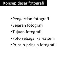 Konsep dasar fotografi