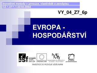 EVROPA - HOSPODÁŘSTVÍ