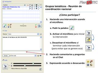 Grupos temáticos - Reunión de coordinación nacional