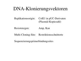 DNA-Klonierungsvektoren