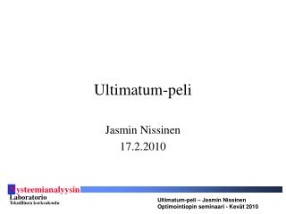 Ultimatum-peli