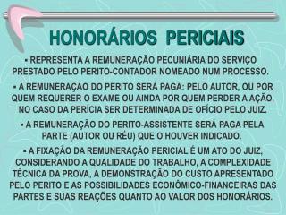 HONORÁRIOS PERICIAIS