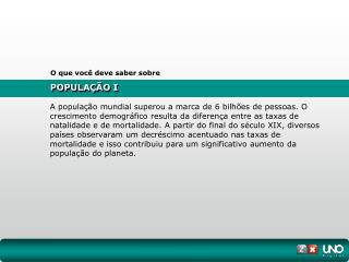 POPULAÇÃO I