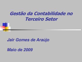 Gestão da Contabilidade no Terceiro Setor