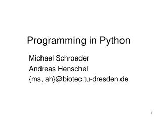 Programming in Python