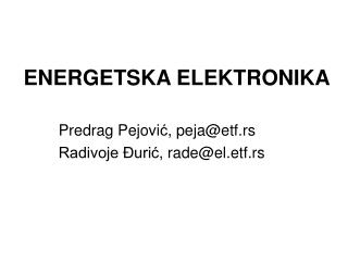 ENERGETSKA ELEKTRONIKA