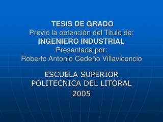 ESCUELA SUPERIOR POLITECNICA DEL LITORAL 2005