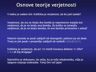 Osnove teorije verjetnosti