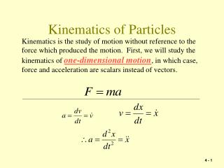 Kinematics of Particles