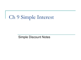 Ch 9 Simple Interest