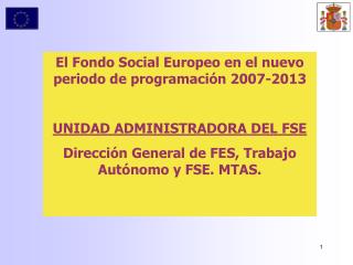El Fondo Social Europeo en el nuevo periodo de programación 2007-2013
