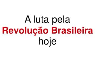 A luta pela Revolução Brasileira hoje