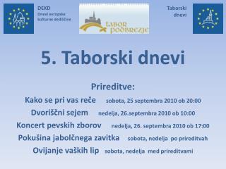 5. Taborski dnevi