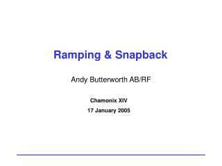 Ramping &amp; Snapback