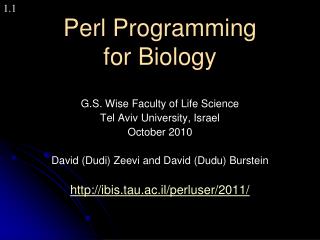 Perl Programming for Biology