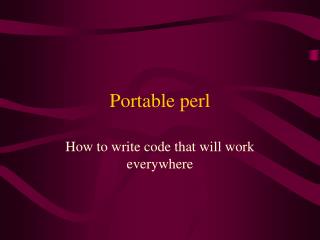 Portable perl