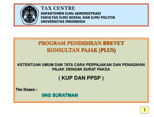 PROGRAM PENDIDIKAN BREVET KONSULTAN PAJAK (PLUS)