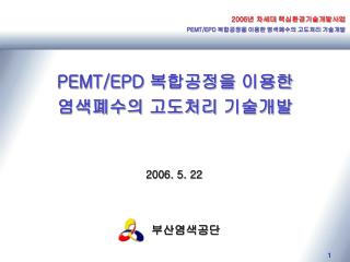 PEMT/EPD 복합공정을 이용한 염색폐수의 고도처리 기술개발