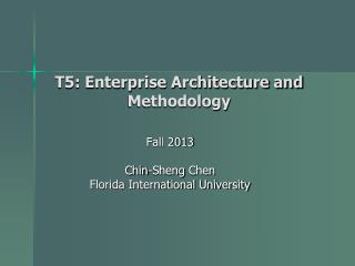 T5: Enterprise Architecture and Methodology