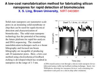 A DNA translocation event through a silicon-oxide nanopore device