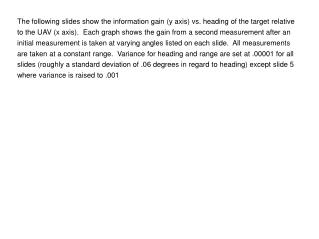 The following slides show the information gain (y axis) vs. heading of the target relative