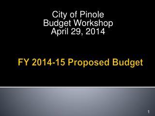 FY 2014-15 Proposed Budget