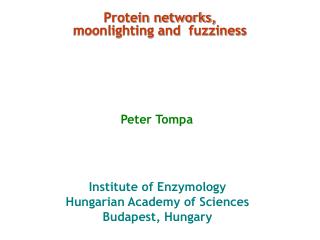 Protein networks, moonlighting and fuzziness