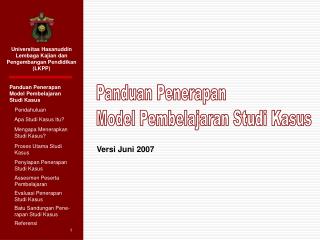 Panduan Penerapan Model Pembelajaran Studi Kasus