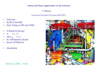 Status and Physics opportunities at the F factory