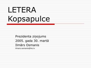 LETERA Kopsapulce