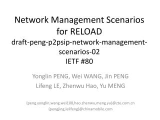 Yonglin PENG, Wei WANG, Jin PENG Lifeng LE, Zhenwu Hao, Yu MENG