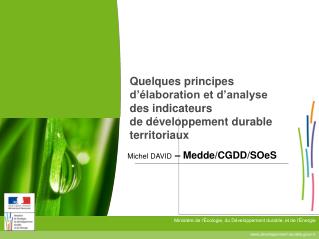 Michel DAVID – Medde/CGDD/SOeS