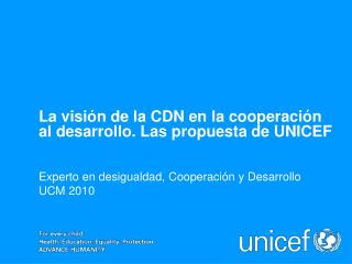 Experto en desigualdad, Cooperación y Desarrollo UCM 2010