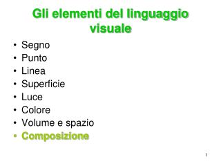Gli elementi del linguaggio visuale