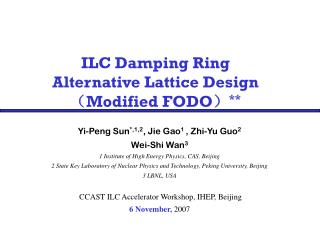 ILC Damping Ring Alternative Lattice Design （ Modified FODO ） **