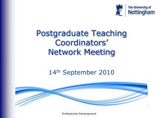 Postgraduate Teaching Coordinators’ Network Meeting