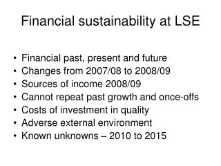 Financial sustainability at LSE